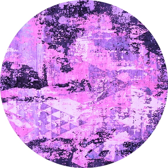 Ahgly Company Indoor Round Oriental Purple Industrial Area Rugs, 3' Round