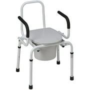 DMI Portable Toilet for Seniors and Elderly, DropArm Steel Bedside