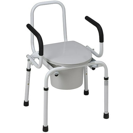 Furniture For Handicapped DMI Portable Toilet for Seniors and Elderly, Drop-Arm Steel Bedside Commodes, Adult Potty Chair, Portable Bucket Toilet Seat for Handicap, Medical Toilet Chair ()
