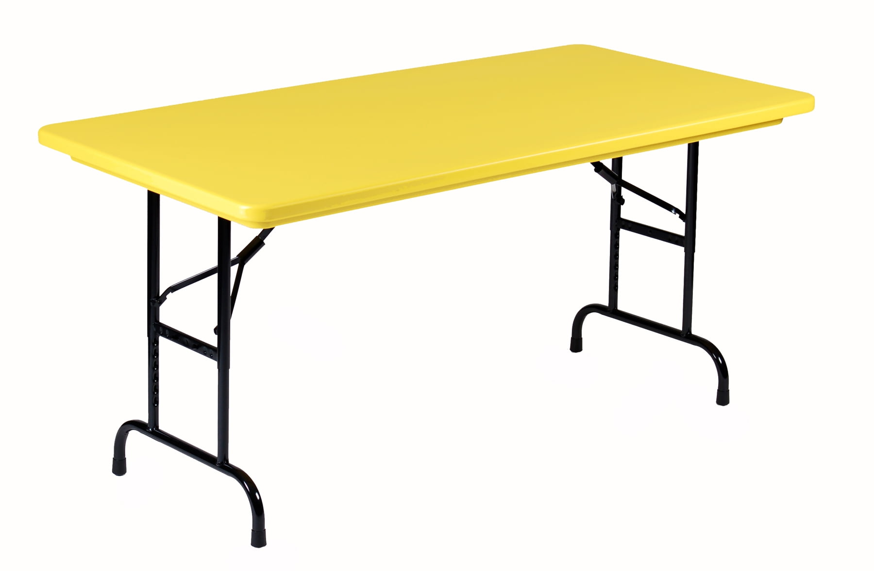 Correll YELLOW Commercial Duty, Adjustable Height Plastic Top Folding ...