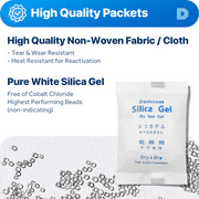 200 Gram [4 Packs] Dry & Dry Premium Silica Gel Packets Desiccant Dehumidifiers - Rechargeable Fabric