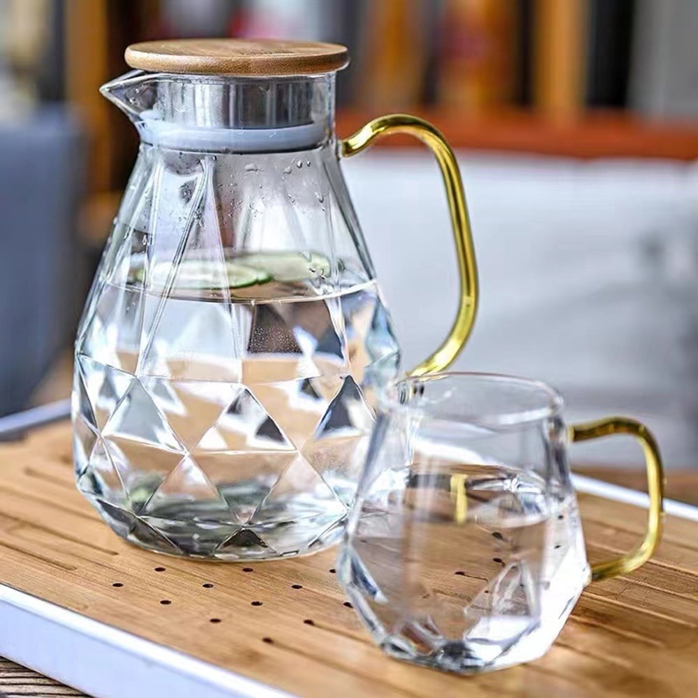 STP Goods  2.1Qt Borosilicate Glass Pitcher w/Bamboo Lid - 2.1 Qt