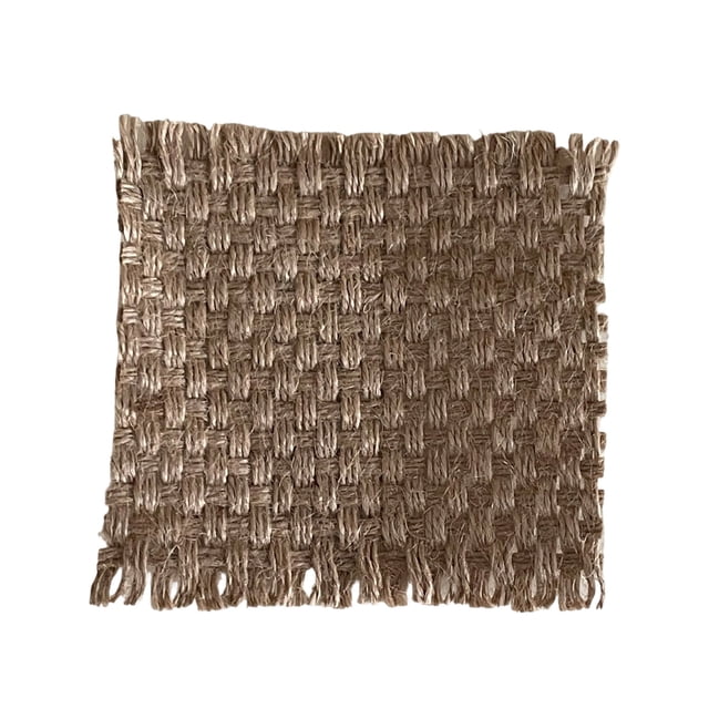 Tauxra Linen Coaster for Product Photography Props, 4 Inch Rustic Brown Crochet Coaster for Candles and Home Decor, Small Woven Placemat for Tabletop Styling and Social Media Content Crea
