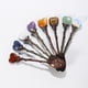 thumbnail image 4 of Cuchara agitadora de cristal natural en forma de corazón: mango largo, diseño elegante, para café, postres y cócteles, 4 of 8