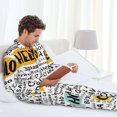 thumbnail image 6 of Naloa Hello Men’s Pajamas Set - Long Sleeve Button Down Sleep Shirt and Pajama Bottoms Sleepwear Set-XX-Large, 6 of 7