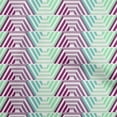 thumbnail image 1 of oneOone Polyester Spandex Turquoise Blue Fabric Geometric Hexagon Stripes Sewing Craft Projects Fabric Prints By Yard 56 Inch Wide, 1 of 4