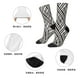 thumbnail image 5 of Balery Black White Stripes Calcetas Largas con Estampado para Hombre y Mujer – Suaves y Transpirables, Talla Única (US 5-11), 5 of 6