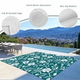 thumbnail image 3 of Green White Floral Outdoor Rug 4x6 Ft - Reversible Patio Rug Outdoor Camping Rugs, Farmhouse Retro Botanical Leaves Washable Indoor Outdoor Area Rugs, Non-Slip Outdoor Carpet Runner for Deck/Porch, 3 of 8