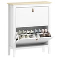 thumbnail image 1 of HOMCOM Armoire à Chaussures avec 2 Tiroirs Basculants, Armoire de Rangement pour Chaussures Étroite, Blanc, 1 of 10
