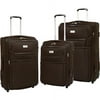 Travelers Club 3-Piece Rolling Upright Expandable Luggage Set, Brown