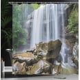 thumbnail image 4 of Ambesonne Landscape Shower Curtain, Tropical Waterfalls, 69"Wx75"L, White Green and Brown, 4 of 5