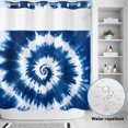 thumbnail image 4 of No Hook Shower Curtain with Built-in Rings - Abstract Explosion Tie Dye Washable Waterproof Fabric Bathroom Curtains for Hotel,Rentals, 72 X 78 Inch Long , Blue White, 4 of 8