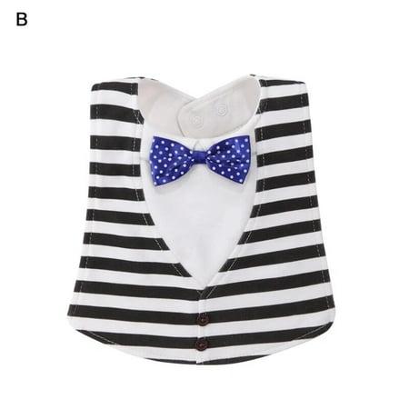 Pure Cotton Baby Bibs Infant Boy Gentleman Bib With Bow Tie Toddler Fashion Burp Cloths Feeding Bibs Boys Saliva Towel B 0-3Yrs