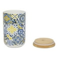 thumbnail image 2 of Bone Dry Ceramic Pet Treat Canister, Dishwasher Safe, 4x6.5", Azulejos Tile, 2 of 5