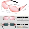 thumbnail image 6 of Joopin Fit Over Wrap Sunglasses Polarized Lens Wear Over Eyeglasses 100% UV Protection for Men and Women(Pink), 6 of 7
