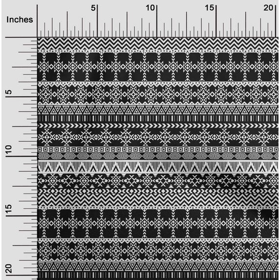 oneOone Polyester Lycra Black Fabric Aztec Tribal Sewing Craft Projects Fabric Prints By Yard 56 Inch Wide