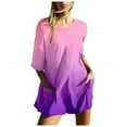 thumbnail image 3 of Wyzesi Long Sleeve Jumpsuit Shorts for Women Women Gradient Print Short Sleeve Jumpsuit Short Loose Backless Jumpsuits Rompers Long Sleeve Jumpsuit for Women Womens Jumpsuits Dressy, 3 of 7