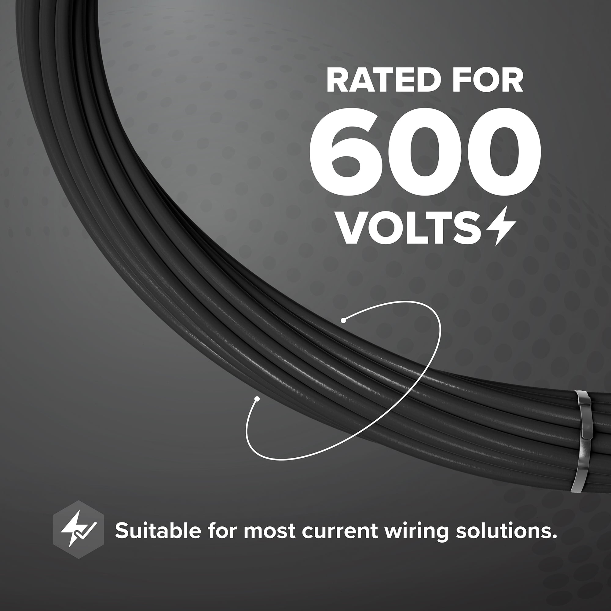 50 Feet (15 Meter) - Insulated Stranded Copper THHN / THWN Wire - 14 AWG, Wire is Made in the USA, Residential, Commercial, Industrial, Grounding, Electrical rated for 600 Volts - In Black
