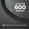 thumbnail image 4 of 100 Feet (30 Meter) - Insulated Stranded Copper THHN / THWN Wire - 14 AWG, Wire is Made in the USA, Residential, Commercial, Industrial, Grounding, Electrical rated for 600 Volts - In Black, 4 of 8