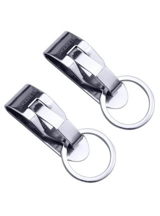 2 Pack - Secure Belt Clip Key Holder with Metal Hook & Heavy Duty