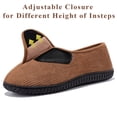 thumbnail image 3 of Diabetic Slippers Shoes for Men Arthritis Edema Adjustable Closure Memory Foam House Shoes, Brown 13, 3 of 7