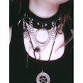 thumbnail image 5 of Collar con remaches redondos (negro), collar gótico con anilla en O de cuero sintético, estilo punk vintage, ajustable, 5 of 5