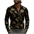 thumbnail image 2 of BRGZLK Men's Plaid Shirt Spring Summer Soft Comfy Regular Fit Casual Business Long Sleeve Shirt Top Casual Fashion Work Business Blouse with Pocket Black A M, 2 of 4