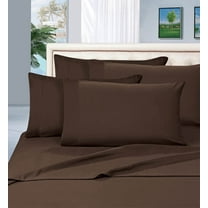Elegant Comfort Bed Sheets California King Brown Solid Print 1800 Series Polyester