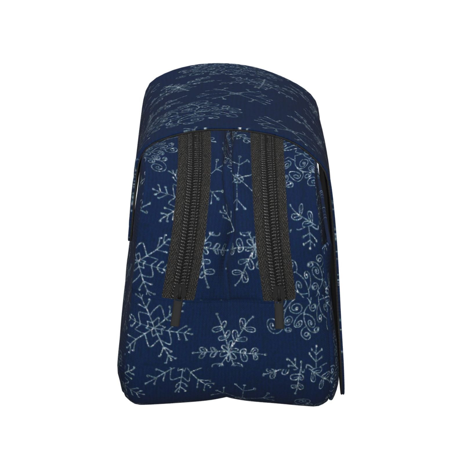 Rateoe Snowflake Dark Blue Pattern Double Clamshell Pen Case, Storage Organizer with Two Zipper Compartments– Holds Up to 50 Pencils & Pens