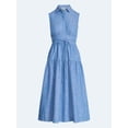 thumbnail image 5 of Free Assembly Women's and Women's Plus Sleeveless Cotton Maxi Shirtdress with Belt, Sizes XS-4X, 5 of 5