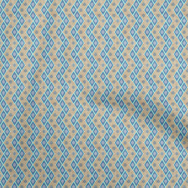 oneOone Viscose Chiffon Blue Fabric Asian Kilim Sewing Material Print Fabric By The Yard 42 Inch Wide