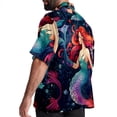 thumbnail image 3 of Mermaid Men's Short Sleeve Beach Shirts, Hawaiian Printed Button Down Summer Casual Unisex Men's Shirts, 3 of 6