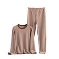 thumbnail image 4 of Aoiroe Womens Long Underwear Womens Long Underwear Sets Winter Sets For Women Comfy Sets For Women Clothing Womens Thermals Top And Bottom Set Two Piece Sets For Women Womens Thermal Set Khaki 8XL, 4 of 4