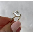 thumbnail image 3 of Jewelerix 14K Yellow Gold Plated Ring Cushion Cut Moissanite Solitaire Ring Vintage Inspired Prong Engagement Proposal Ring, 3 of 5