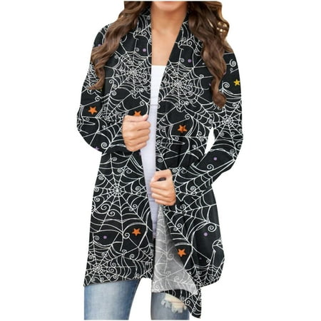 

Long Cardigans for Women Winter Jackets for Women Women s Long Sleeve T-Shirt Autumn Cardigan Loose Cardigan Printed Shirt Cardigan Top Cardigan Shirt Long Cardigans for Women Gray M