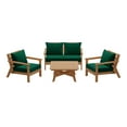 thumbnail image 2 of WestinTrends Avalon Outdoor 5-Piece Modular Sectional Patio Furniture Sofa Set, Teak/Green, 2 of 11
