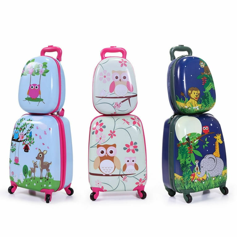 Veryke Kids 2pcs Kids Suitcases and Luggage, Suitcase for Boys/ Girls, Rolling Suitcase for Kids, Kids Carry-On Luggage Set with Spinner Wheels, Girls