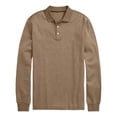 thumbnail image 3 of IAJDKMEK Men's Casual Collared Long Sleeve Shirt - Solid Polo Top for Autumn, Lightweight Shirt for Work, Versatile Polo Shirts for Men Daily Wear, 3 of 4