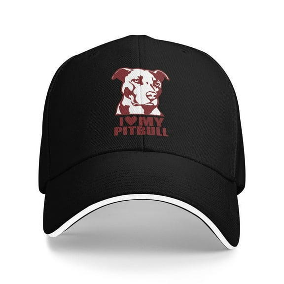 I Love My Pit Bull Logo Unisex Adult Baseball Caps Adjustable Casquette Dad Hat Sandwich Cap Outdoors Headwear