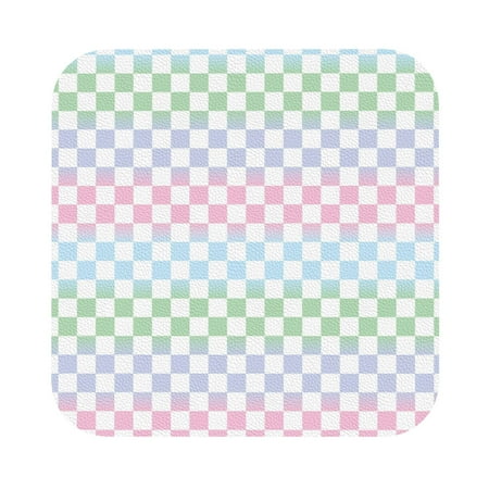 

Lukts Colorful Checkerboard Leather Drinks Coasters Set of 4 Suitable or Drinks Furniture Protection and Easy Clean up