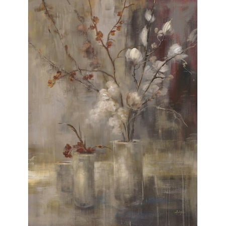 Floral Artists Paintings Silver Floral Brown Neutral Flower Botanical Still Life Painting Print Wall Art By Simon Addyman ()