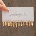 thumbnail image 2 of Conjunto de aretes de metal con diseño geométrico cuadrado, conjunto de aretes con diseño de viento, fácil de usar, material de metal duradero, estilo moderno, 2 of 6