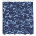 thumbnail image 3 of Ambesonne Camo Shower Curtain, Grunge Camouflage Style Effect, 69"Wx75"L, Pale Blue and Dark Blue, 3 of 3