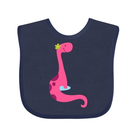 

Inktastic Cute Pink Dinosaur Gift Baby Girl Bib
