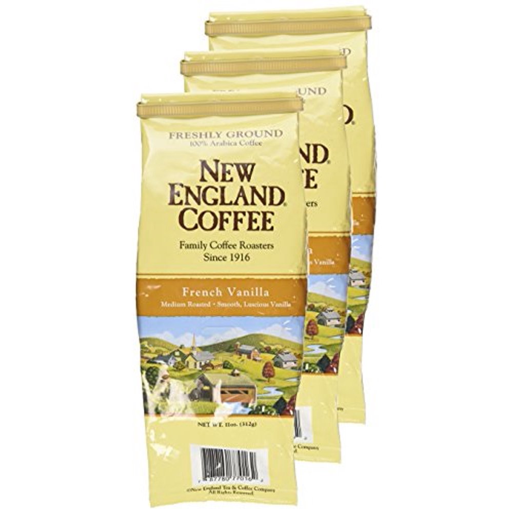 New England Coffee French Vanilla, Ground, 11ounce Bags Pack of 3
