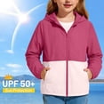 thumbnail image 5 of Karoyedx Girls Windbreaker Jacket Girls Waterproof Hooded Raincoat Outdoor Sweatshirt Zip Up Hoodie Casual Track Jacket Trench Coat Hot Pink Size,5-6 Years, 5 of 9