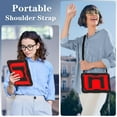 thumbnail image 6 of ELEHOLD 3-Layer Rugged Case For Samsung Galaxy Tab A9+ Heavy Duty Shockproof Cover, Drop Protection Kickstand  Shock-Absorbent Protective Case Cover with Shoulder Strap, Black+Red, 6 of 8