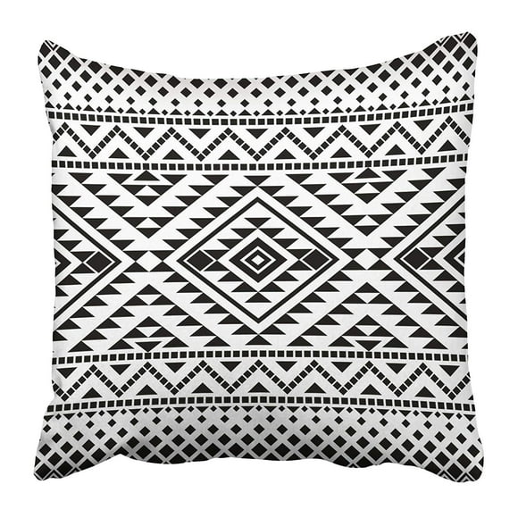BSDHOME American with Tribal Aztec Motives Design Abstract with Ethnic Native Mexican Maya Pillow Case Cushion Cover 18x18 inch