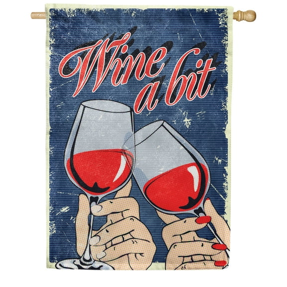 America Forever Wine a Bit Garden Summer Flag 12.5 x 18 inches Drinking Happy Hour Party Grapes Funny Vineyard Double Sided Seasonal Yard Outdoor Decorative Wine Glass House Flag
