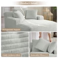 thumbnail image 3 of Aukfa 66" Oversized Chaise Lounge Indoor Chair Boneless Couch for Living Room Bedroom, 3Pillows, Light Gray, 3 of 9